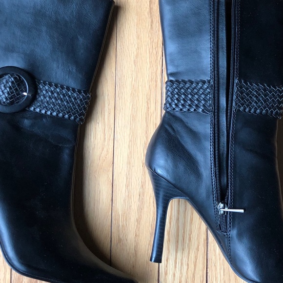 Sexy black boots size 7.5/8 EU size 38 stiletto Marie Claire zipper maybe broken - Picture 12 of 15